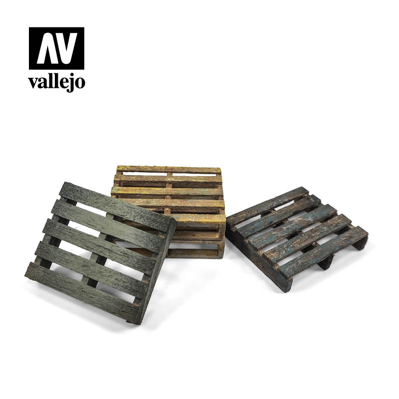 [ VALSC233 ] Vallejo SC233 Wooden Pallets 1/35 (4 stuks)