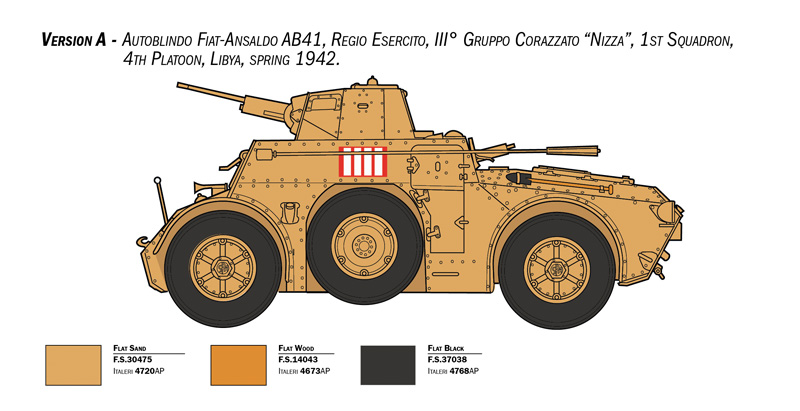 [ ITA-6591 ] Italeri Autoblinda AB 41 with Bersaglieri 1/35