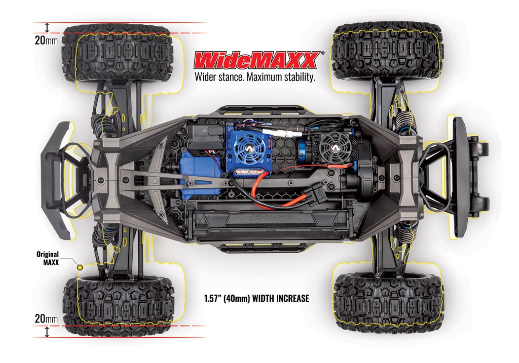 [ TRX89086-4BLUE ] Traxxas Wide Maxx 1/10 Scale 4WD Brushless Electric Monster Truck, VXL-4S, TQi - BLUE - TRX89086-4BLUE