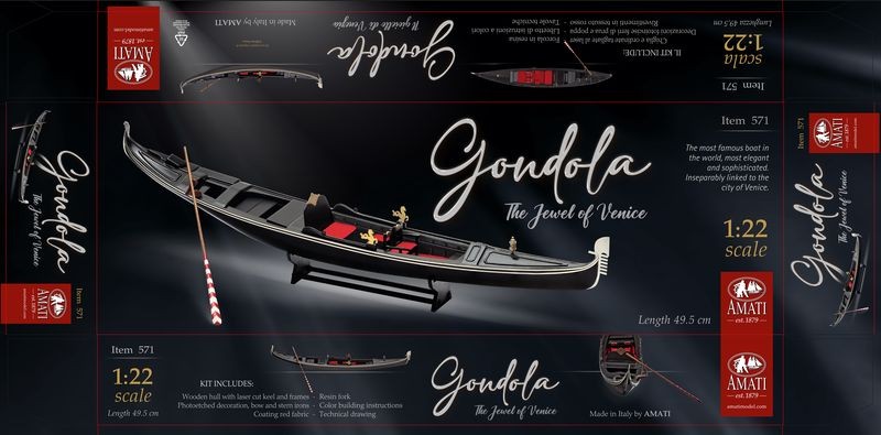 [ AMA571 ] Amati Gondola &quot;the jewel of Venice&quot; 1/22