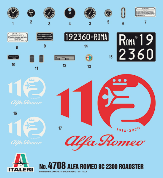 [ ITA-4708S ] Italeri Alfa Romeo 8C/2300 Roadster 110th Anniversary 1/12
