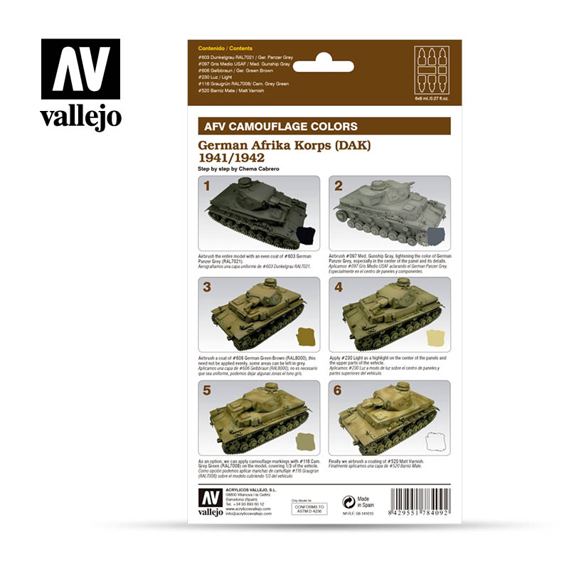 [ VAL78409 ] Vallejo AFV German Afrika Korps 1941/42 (DAK) (6)