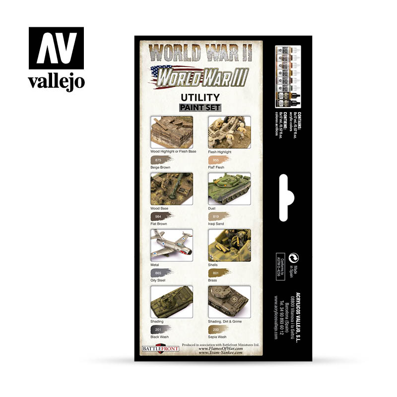 [ VAL70201 ] Vallejo utility paint set WWII (8x17ml)