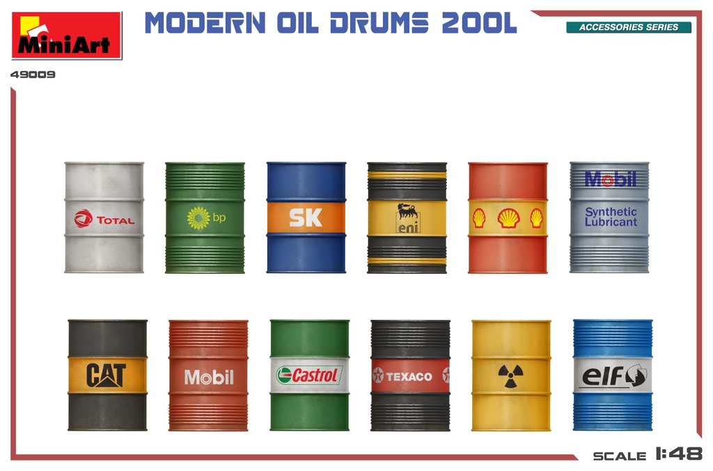 [ MINIART49009 ] Miniart Modern Oil Drums 200L 1/35