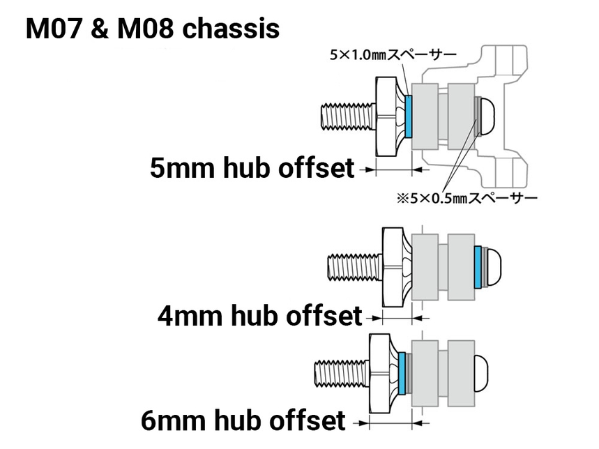 [ T54996 ] Tamiya M-Chassis Lightweight One-Piece Aluminum Axle & Hub Set