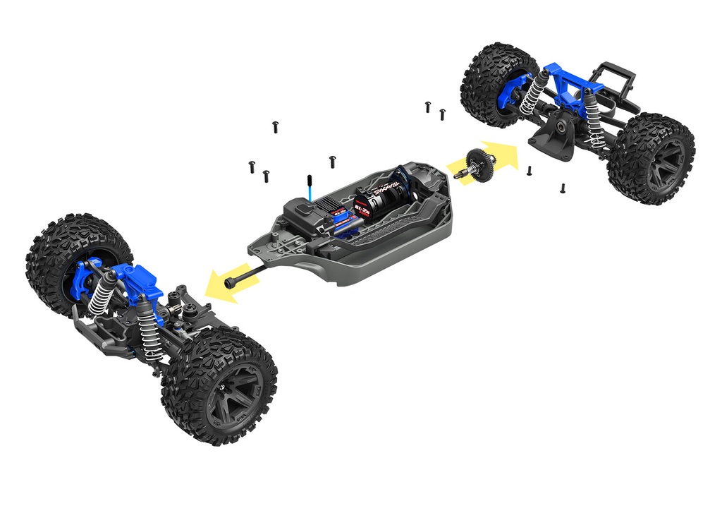 [ TRX-67164-4BLUE ] Traxxas Rustler 4X4 BL-2s Brushless: 1/10-scale 4WD Stadium Truck TQ 2.4GHz - Blue - trx67164-4blue