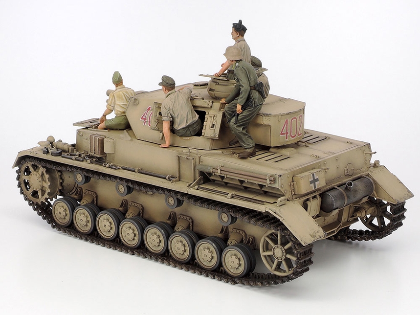 [ T25208 ] Tamiya Panzerkampfwagen IV Ausf.F & Motorcycle (North Africa) 1/35
