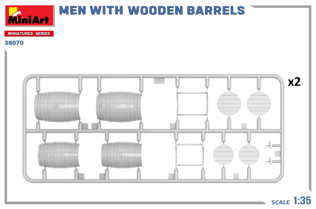 [ MINIART38070 ] Miniart Men With Wooden Barrels 1/35