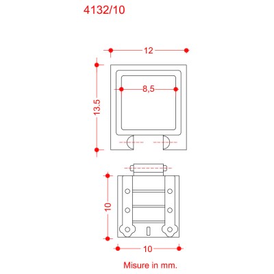 [ AMA4132/10 ] Amati metalen kanonluiken 10x10mm 10st