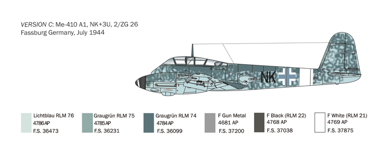 [ ITA-0074S ] Italeri Me 410 A-1 Hornisse 1/72