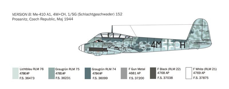 [ ITA-0074S ] Italeri Me 410 A-1 Hornisse 1/72