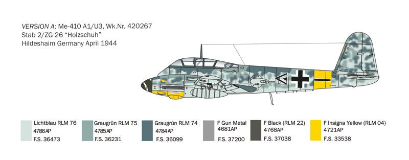 [ ITA-0074S ] Italeri Me 410 A-1 Hornisse 1/72