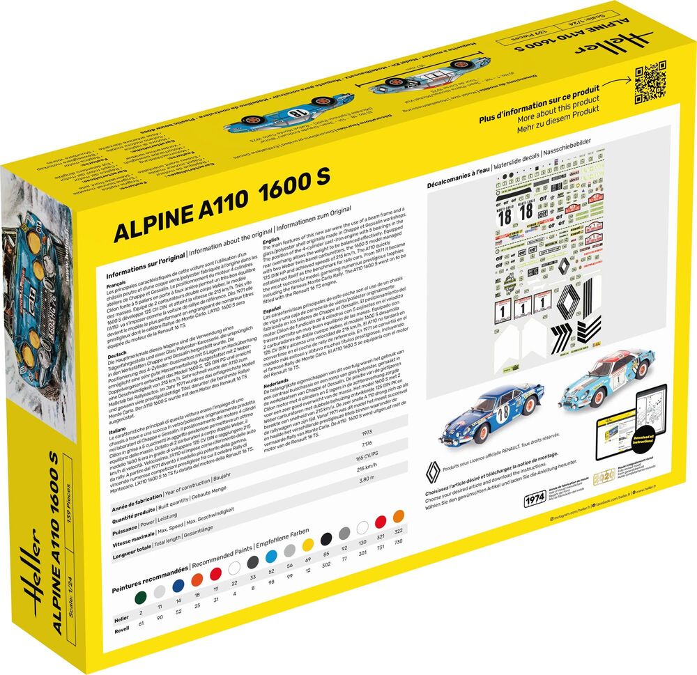 [ HE56745 ] Heller Starterkit Alpine A110 1600 S 1/24