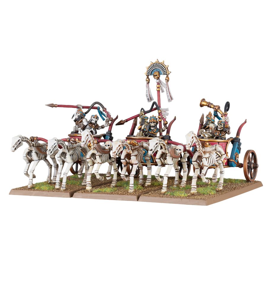 [ GW07-11 ] TOMB KINGS OF KHEMRI: SKELETON CHARIOTS ( Leverbaar vanaf 16/3 )