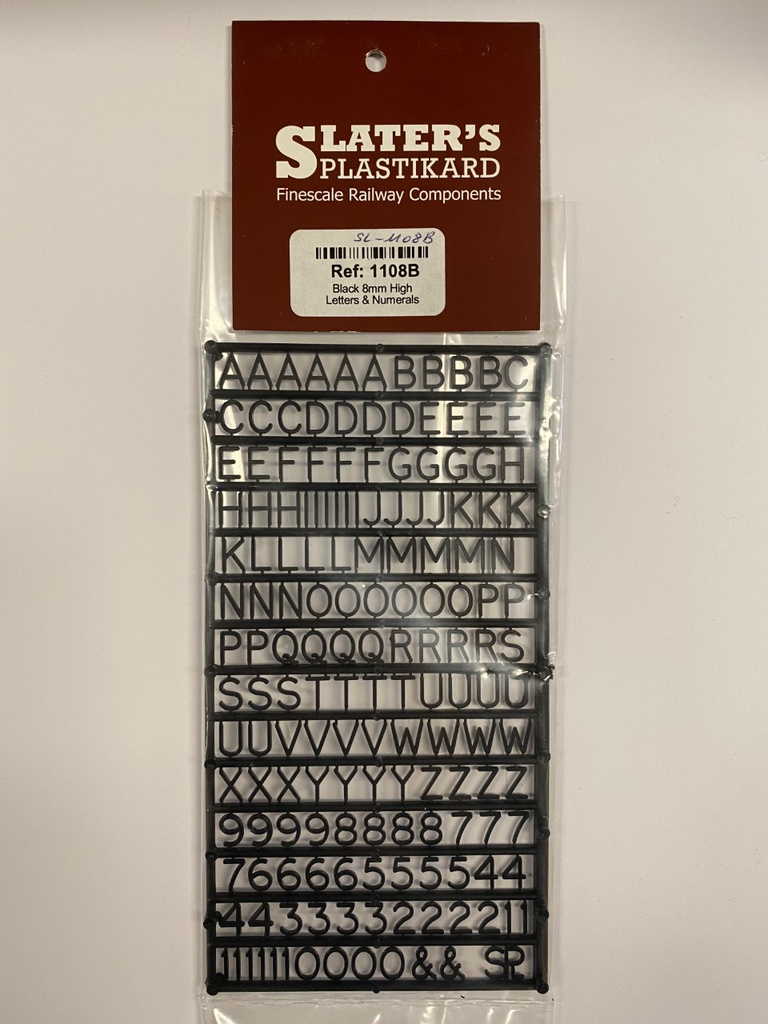 [ SL-1108B ] letters en cijfers 8 mm zwart