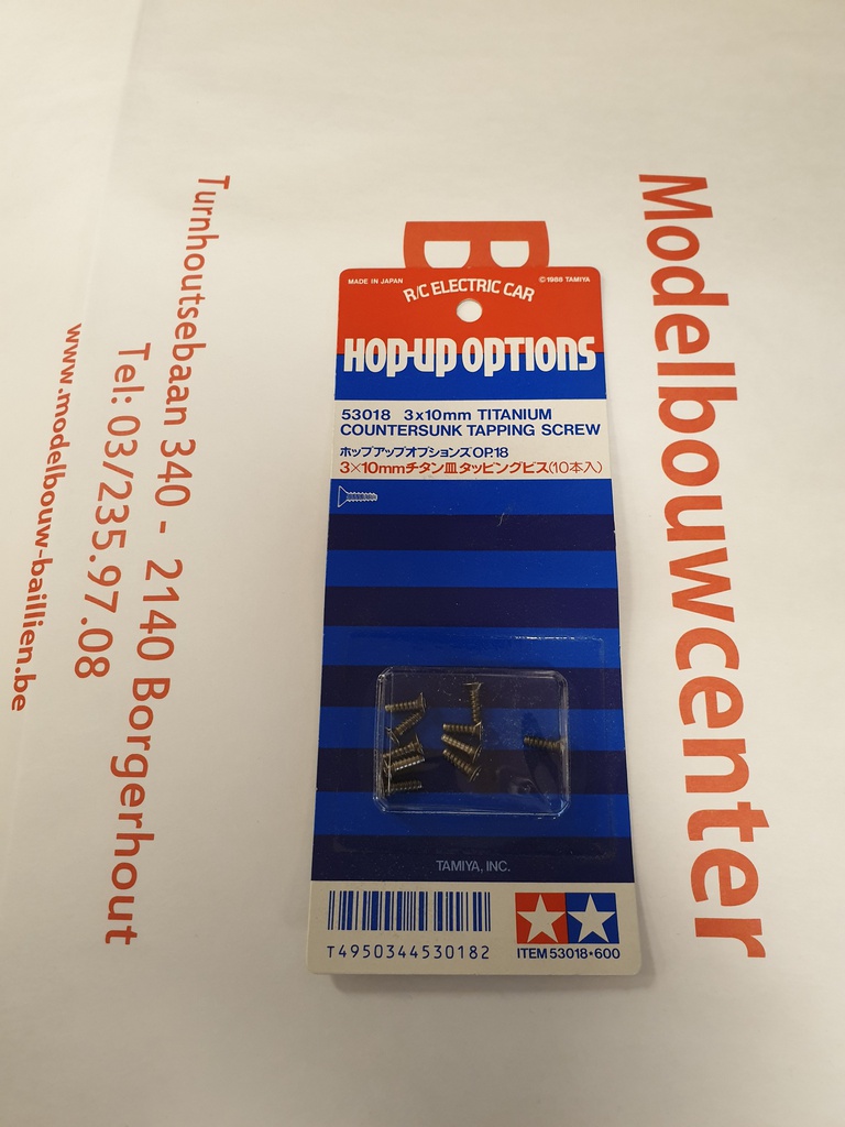 [ T53018 ] Tamiya 10 Titanium C.S.Tap Screws 3x10mm