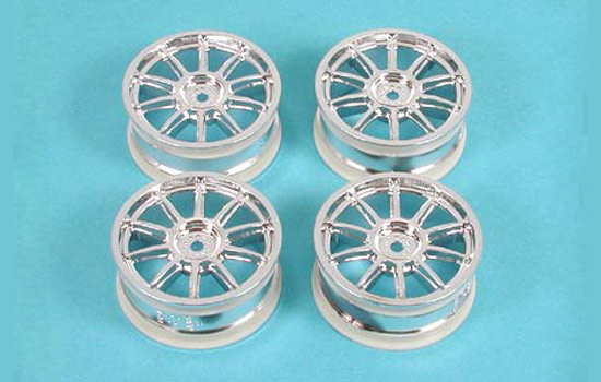 [ T53860 ] Tamiya 10 Spoke Plated Wheel 24mm Offset 0