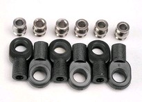 [ TRX-2742X ] Traxxas Rod ends, short (6)/ hollow balls (6)-TRX2742X