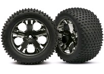 [ TRX-3770A ] Traxxas Tires &amp; wheels, assembled, glued (2.8&quot;) (All-Star black chrome wheels) -TRX3770A