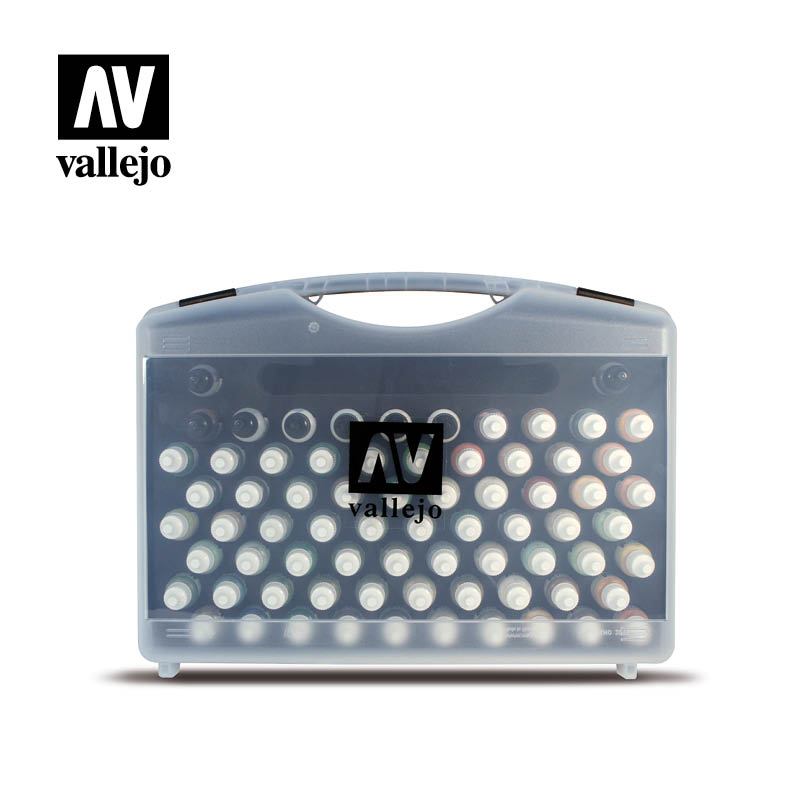 [ VAL70098 ] Vallejo Empty plastic carrying case with inlay of 72 spaces for 17ml bottles
