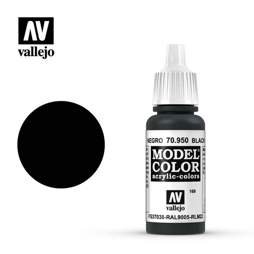 [ VAL70950 ] Vallejo Model Color Black 17ml