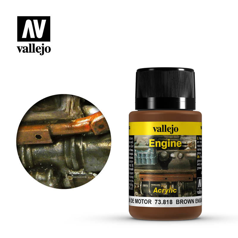[ VAL73818 ] Vallejo Weathering Effects Brown Engine Soot 40ml