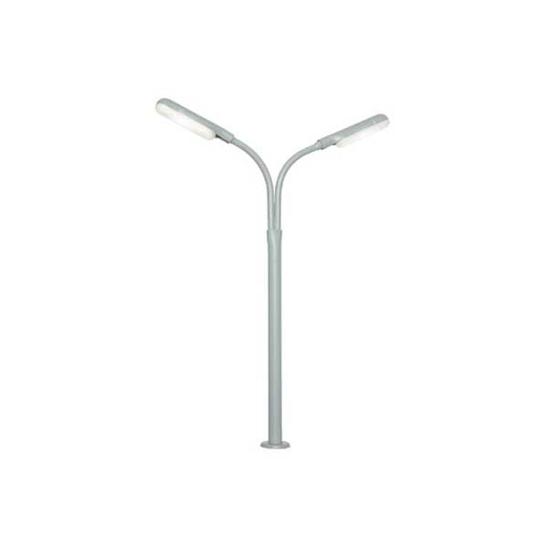 [ VIE-06095 ] Viessmann straat lantaarnpaal dubbele  verlichting met led 10cm (1stuk) Schaal HO