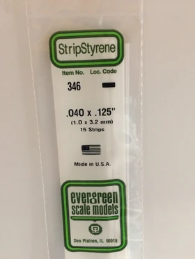 [ EG346 ] Evergreen styrene strip 1,0x3,2x610mm (15s.)