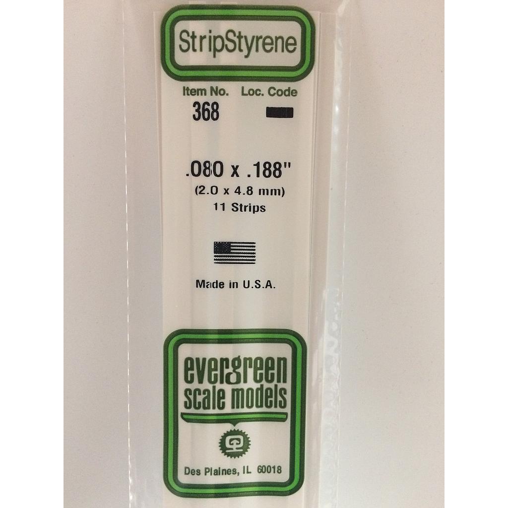 [ EG368 ] Evergreen EG strip 2,0 x  4,8 x 610 mm (11s.)