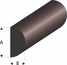 [ RA104-64 ] Raboesch rubber half rond  10 x 5.2 mm  lengte 2 meter 