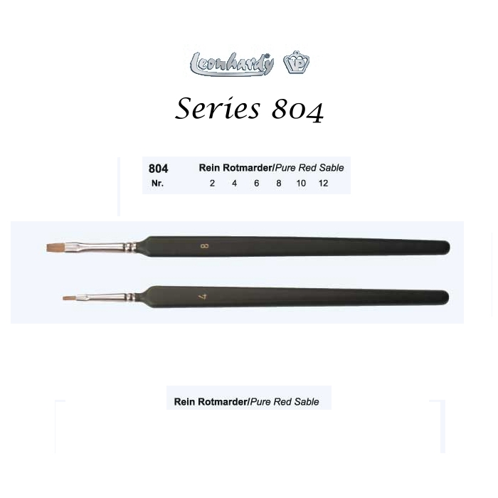 [ PENSEELZWBR8 ] Leonhardy 804 marter haar penseel 8, driehoek handvat (1st)