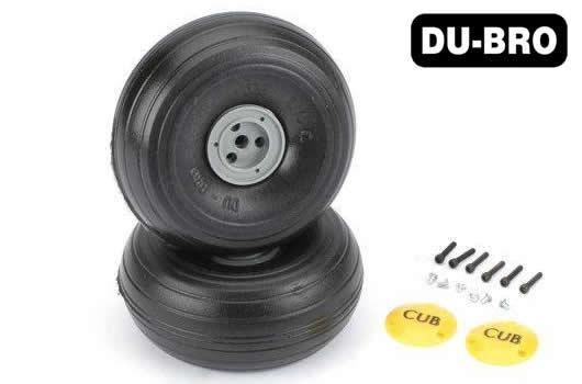 [ D338TLC ] Treaded lightweight j-3 cub wheels 1/5 scale 3-3/8&quot;