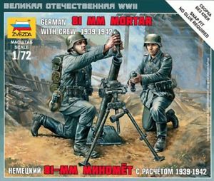 [ ZVE6111 ] Zvezda German 81 mm mortar with crew 1939 - 1942 1/72