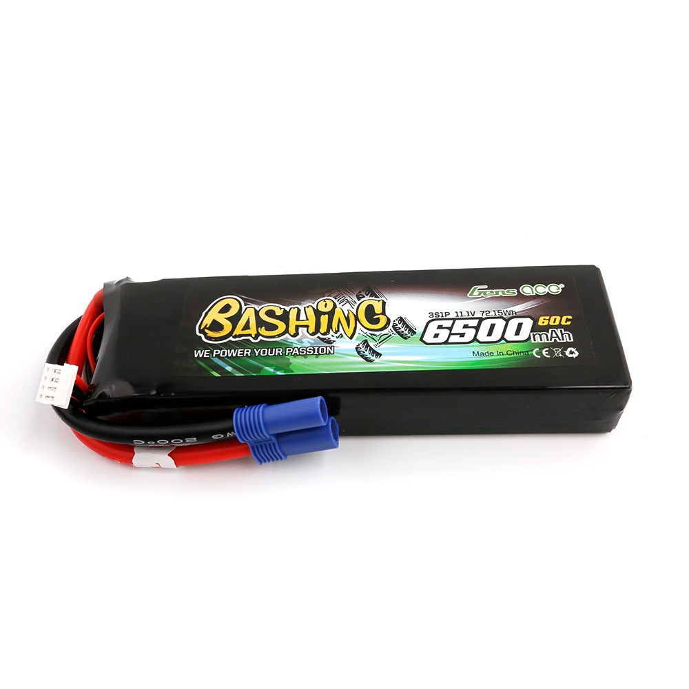 [ B-60C-6500-3S1P-BASHING ] Gens ace 6500Mah 11.1V 60C 3S with EC5 connector (GEA65003S60E5)