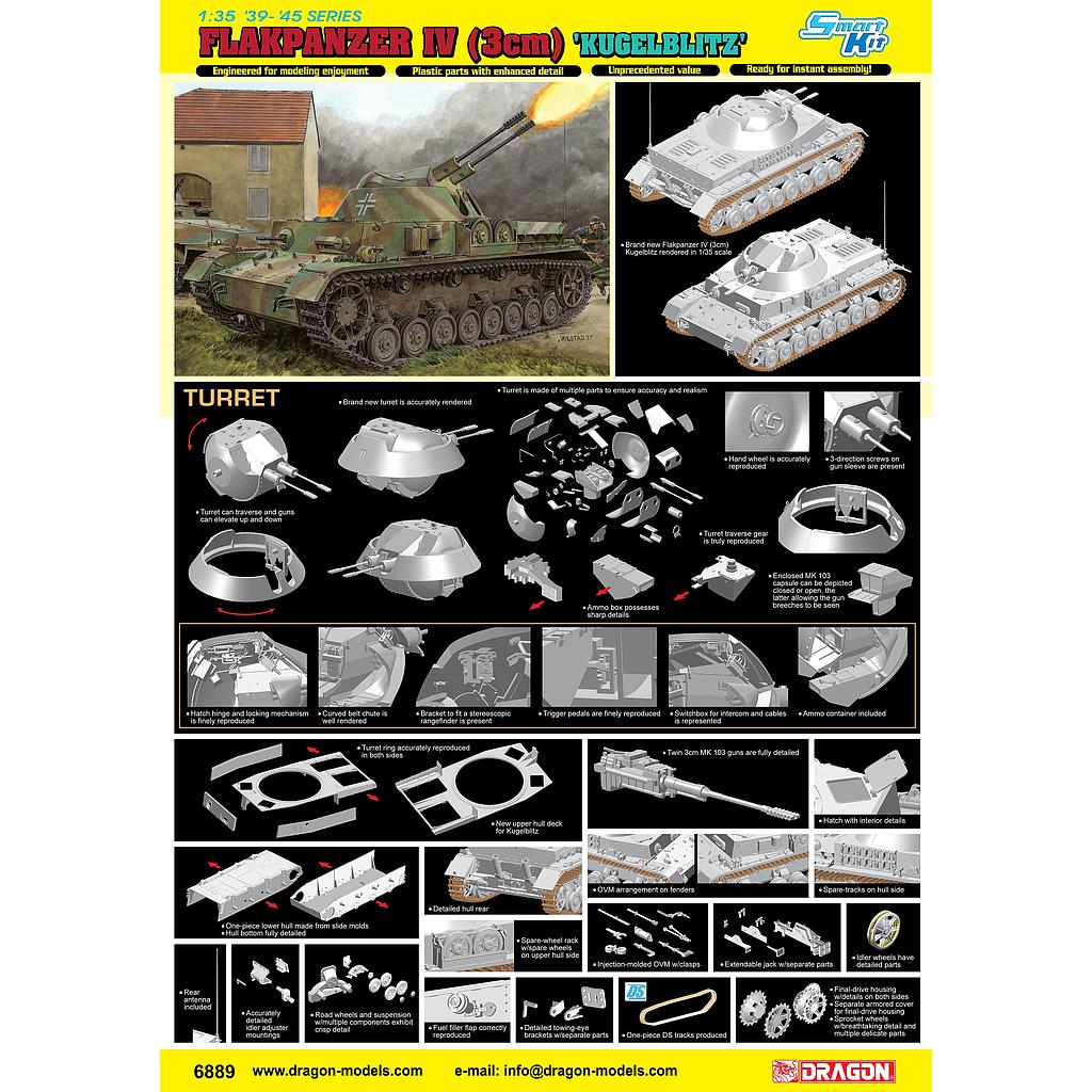 [ DRA6889 ] Dragon Flakpanzer IV (3cm) 'kugelblitz'