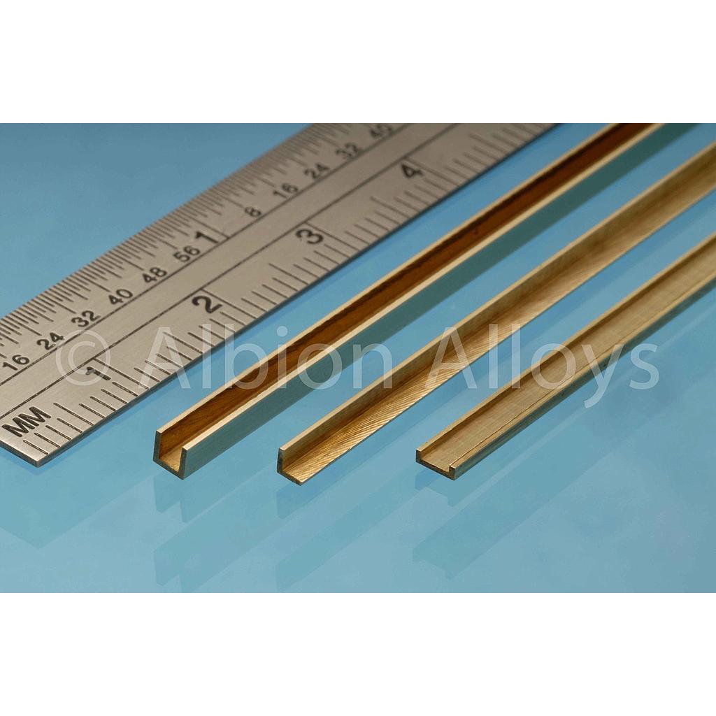 [ ABL2 ] Brass L channel 1pcs 2.5mm x 1mm, 305mm lengte