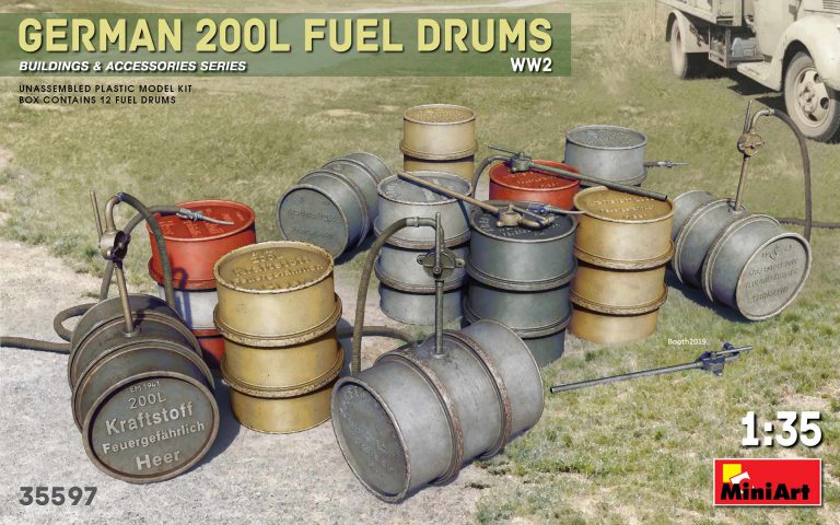 [ MINIART35597 ] Miniart German 200L fuel drum WW2  1/35