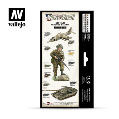 [ VAL70222 ] Vallejo british armour &amp; infantry paint set WWIII (8x17ml)