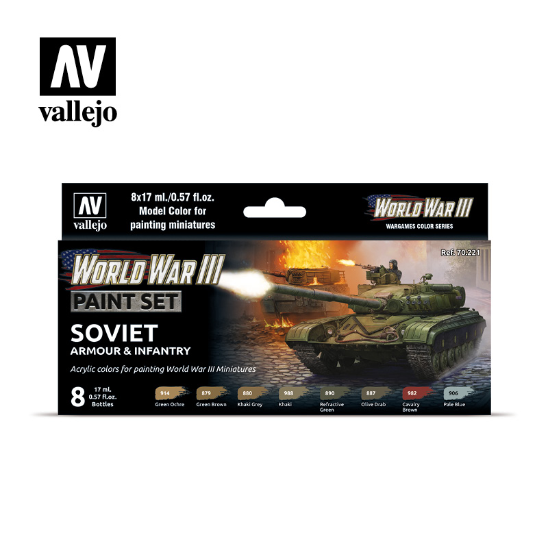 [ VAL70221 ] Vallejo soviet armour & infantry paint set WWIII (8x17ml)