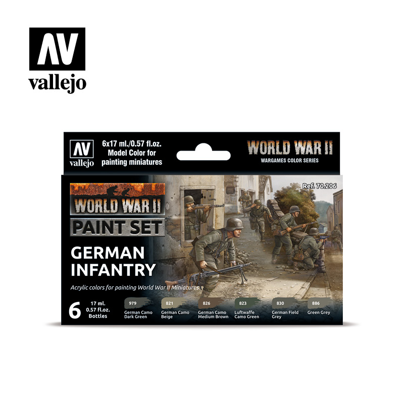 [ VAL70206 ] Vallejo WWII paint set german infantry (6x17ml)