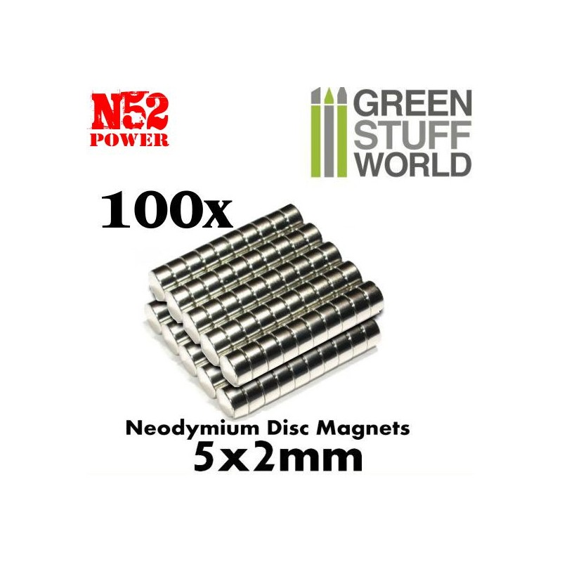 [ GSW9265 ] Green stuff world Neodumium magnets 5x2mm (100 stuks)