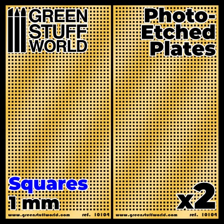 [ GSW8436574506037 ] Green stuff world photo-etched plates squares 1mm (2 stuks)