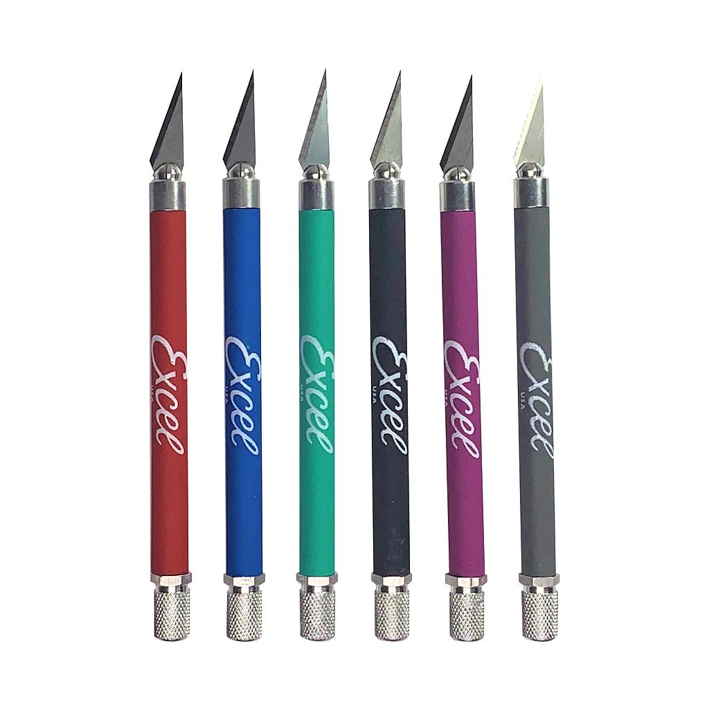  EX16018 ] Excel EXK18 Hobby mes grip on knife - blauw/zwart/grijs...