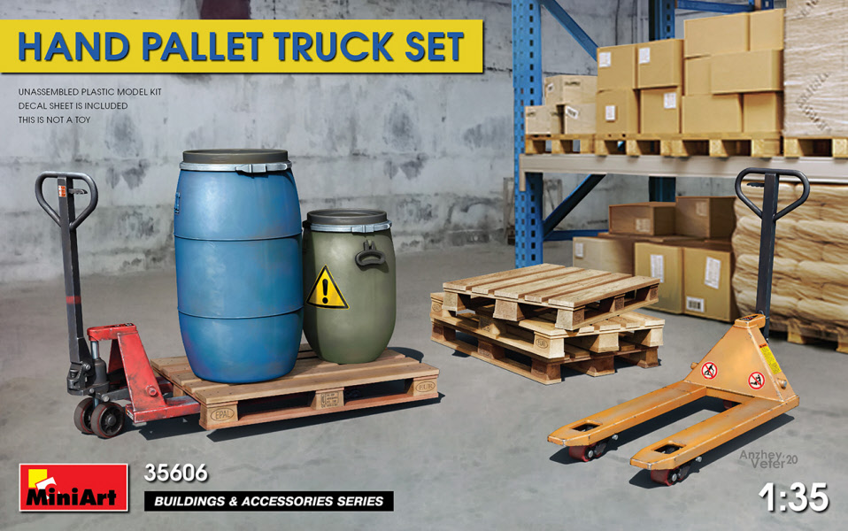 [ MINIART35606 ] Hand pallet truck set 1/35 