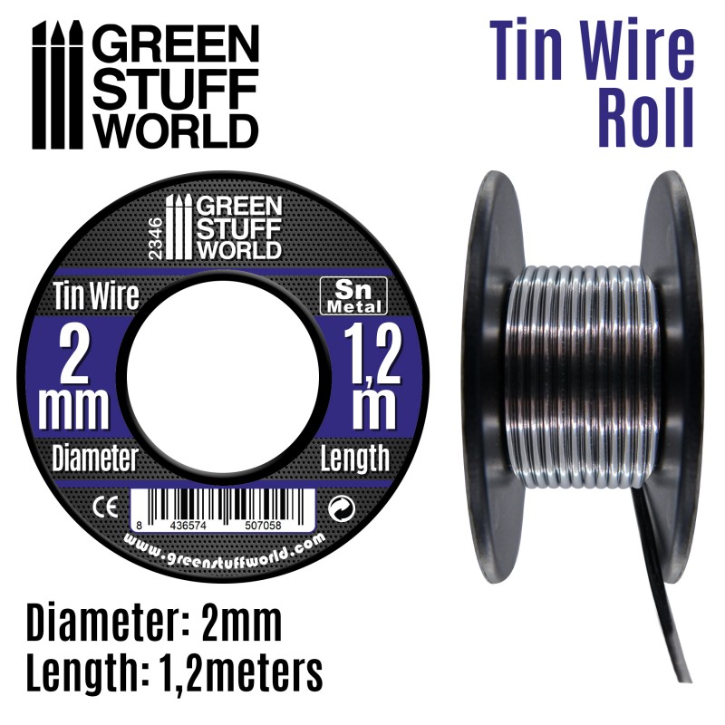[ GSW2346 ] Green stuff world tin wire roll 2mm x 1.2m