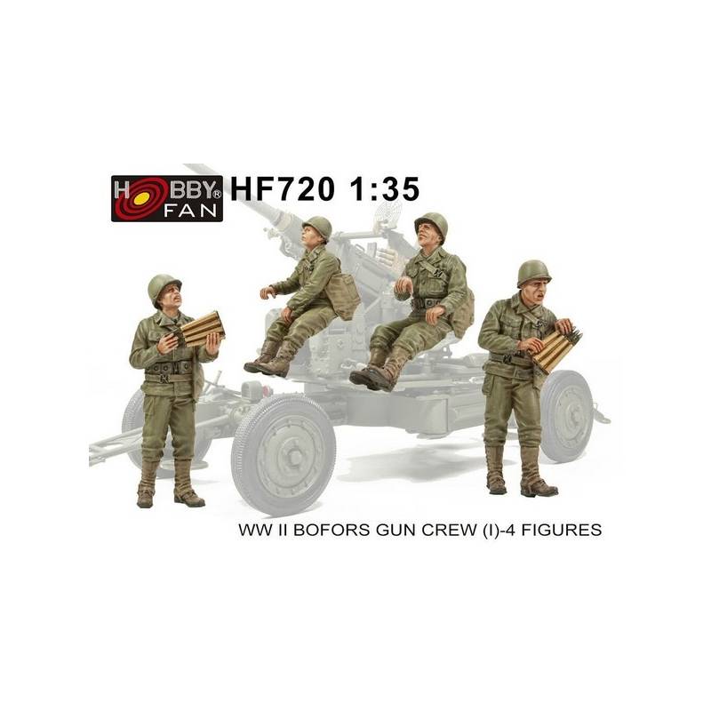 [ HOBBYFANHF720 ] WW II Bofors Gun Crew - 4 figures