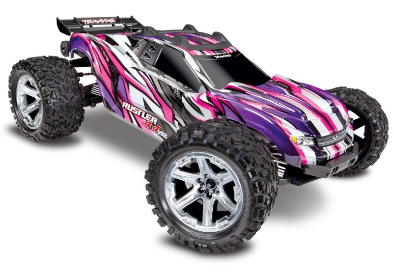 [ TRX-67076-4P ] Traxxas Rustler 4x4 VXL 1/10 scale 4wd stadium truck - Pink-TRX67076-4P