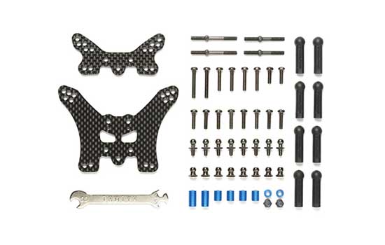 [ T54754 ] Tamiya TT-02B Carbon Damter stays (front & rear)