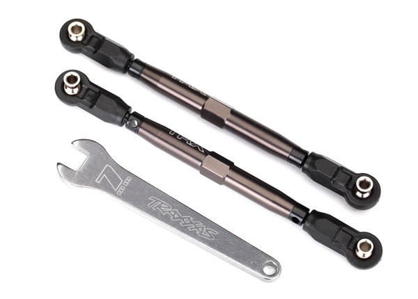 [ TRX-8547A ] Traxxas toe links, front, Unlimited desert racer (tubes black chrome-anodized, 7075-T6 aluminium, stonger dan titanium) - TRX8547A
