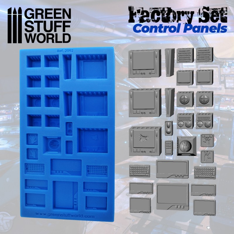 [ GSW2092 ] Green stuff world Silicone Molds - Control Panels